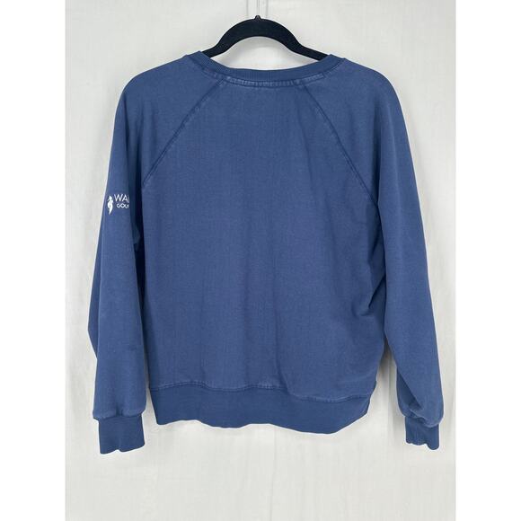 Ame Lulu Sweatshirt Womens Small Navy Blue Golf Embroidered Pullover Wailea - Picture 4 of 7
